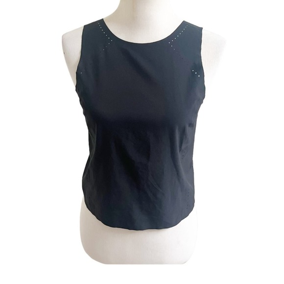 Athleta Tops - Athleta Cropped Lightweight Seamless Perforated Activewear Tank Black Size XS